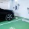 a car parked in a garage